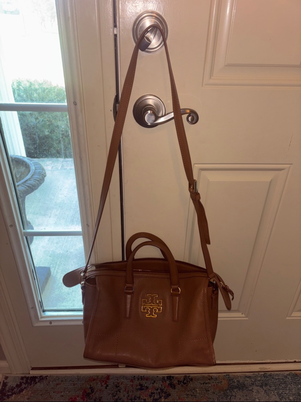 Tory Burch Tan Leather Top-Handle Crossbody Satchel